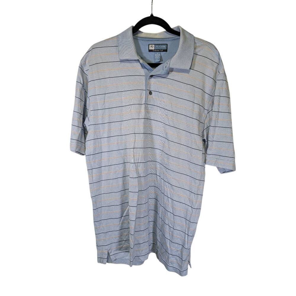 Jos. A. Bank Traveler Men's Golf Polo Shirt Striped Blue Cotton Women's Medium